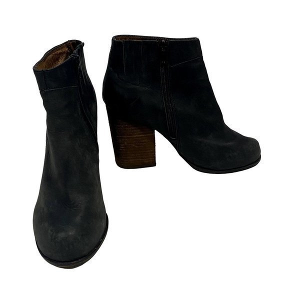 Jeffrey Campbell Hanger Stacked Heel Charcoal‎ Gray Booties Size 8.5 - Picture 1 of 12